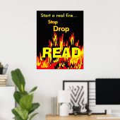 Start een echt vuur... Stop, Daling, LEES Poster (Thuiskantoor)