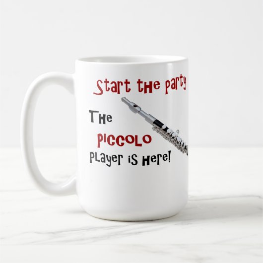 Start het feest - de piccolo speler is hier! koffiemok (Links)