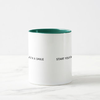 Start je dag met een glimlach Tweekleurige koffiem Mok