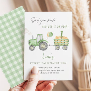 Start je tractor 1e verjaardagsfeestje kaart