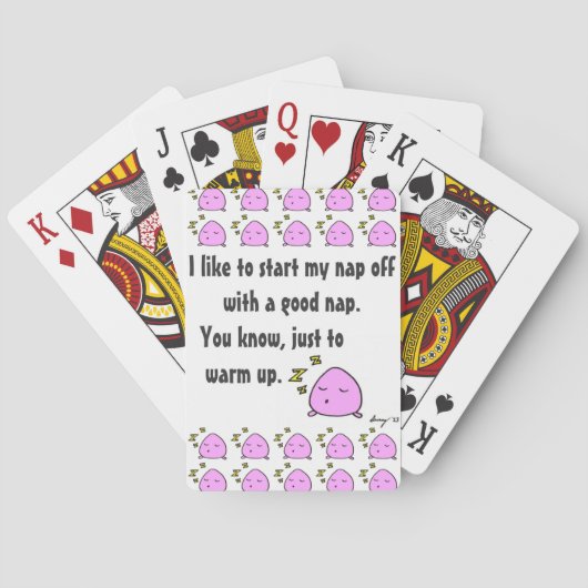 "Start mijn nap met een goede nap"-speelkaart Pokerkaarten (Achterkant)