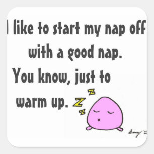'Start mijn nap met Good Nap'-stickers - set van 2 Vierkante Sticker