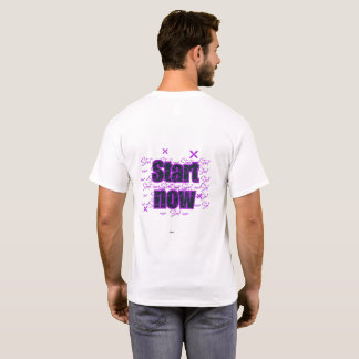 Start Nu – Paarse Motiverende Vormgeving T-shirt
