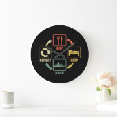 Start Racing Eat Slaap Herhaal Retro Grote Klok (Huis)