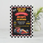 Start uw motoren kinderen verjaardagsfeestje kaart (Staand voorkant)