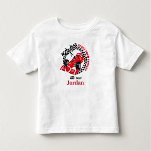 Start uw motoren rode race auto elke leeftijd verj kinder shirts