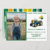 Start uw tractor Photo Boy Verjaardag Bash Kaart (Voorkant / Achterkant)