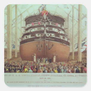 Start van H.M.S. Royal Albert, Screw Steamer Vierkante Sticker
