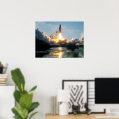 Start van Space Shuttle Atlantis (STS-110) Poster (Thuiskantoor)