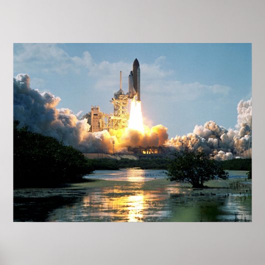 Start van Space Shuttle Atlantis (STS-110) Poster (Voorkant)