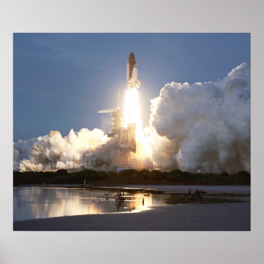 Start van Space Shuttle Discovery (STS-48) Poster (Voorkant)