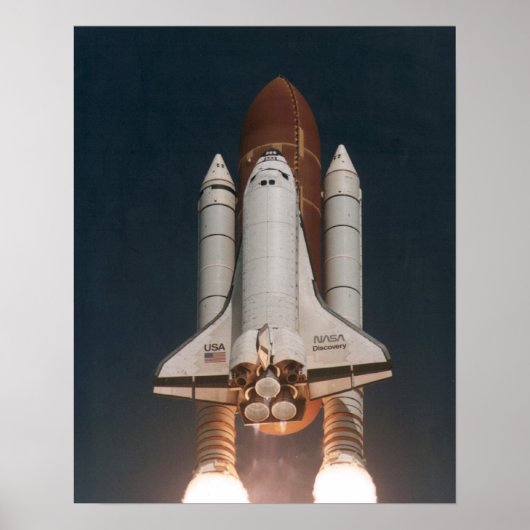Start van Space Shuttle Discovery (STS-70) Poster (Voorkant)