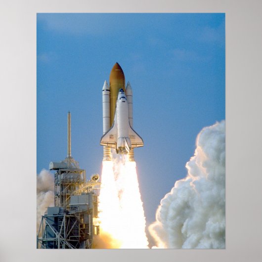 Start van Space Shuttle Discovery (STS-91) Poster (Voorkant)