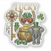 Start your day with lucky vibes sticker (Voorkant)