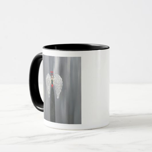Start your day with this beautiful angel mug. mok (Voorkant links)