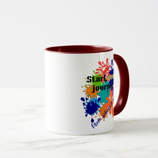 Start Your Journey Motivational Mug | Black Friday Mok (Voorkant rechts)