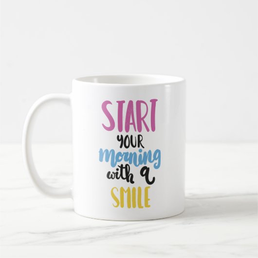 Start Your Morning with a Smile – Uplifting Mug  Koffiemok (Links)