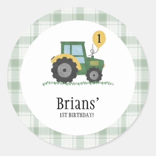Start Your Tractor Round Sticker (Voorkant)