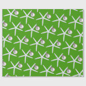 Startbakkerij met groen kerstcadeautje cadeaupapier (Vlak)