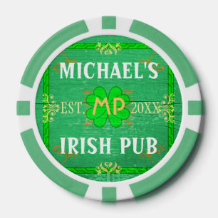  startbalk: Green Irish Pub Poker Chips