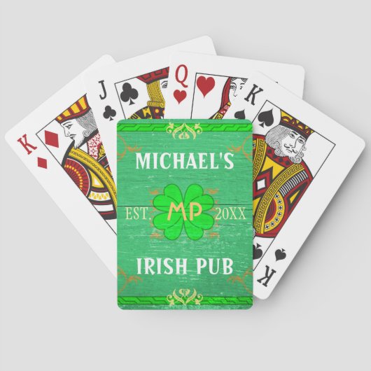  startbalk: Green Irish Pub Pokerkaarten (Achterkant)