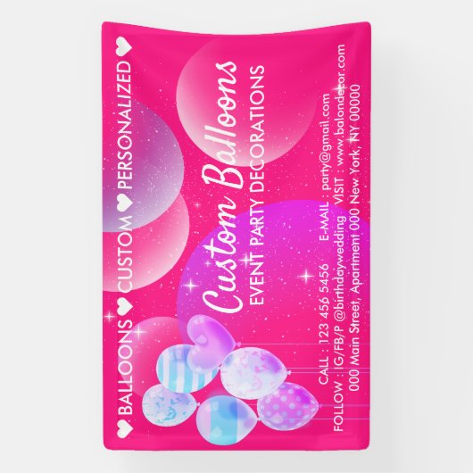 Startballonnen voor roze evenementen Planner Home Spandoek (Verticaal)