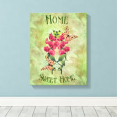 Startbloemen voor thuisgebruik en botervliegen canvas afdruk (Insitu (Houten vloer))