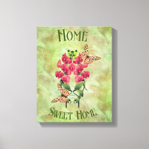 Startbloemen voor thuisgebruik en botervliegen canvas afdruk