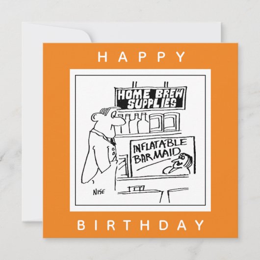 Startborstbeen Opblaasbare Barmaïde Cartoon Kaart (Voorkant)