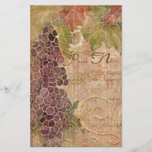 Startdecor voor Aged Grape Vineyard Waterverf Briefpapier