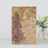 Startdecor voor Aged Grape Vineyard Waterverf Briefpapier (Staand voorkant)