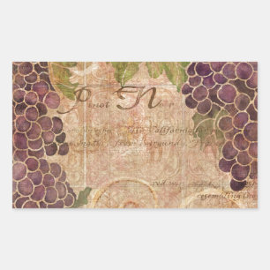 Startdecor voor Aged Grape Vineyard Waterverf Rechthoekige Sticker