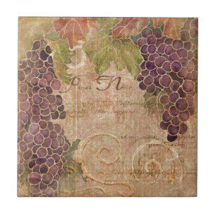 Startdecor voor Aged Grape Vineyard Waterverf Tegeltje