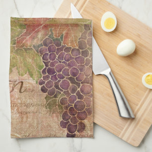 Startdecor voor Aged Grape Vineyard Waterverf Theedoek