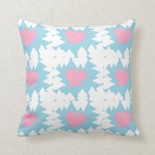 Startdeklaag comfortabel roze witte baby blauw kussen