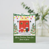 Startdeur van de familie feestdagenkaart (Staand voorkant)