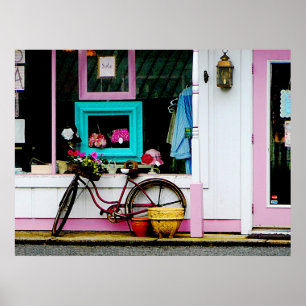 STARTEN ONDER $20 - Fietsen via Antiek winkelafdru Poster