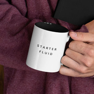 STARTER FLUID Leuk Moderne Trendige Typografie Cit Tweekleurige Koffiemok