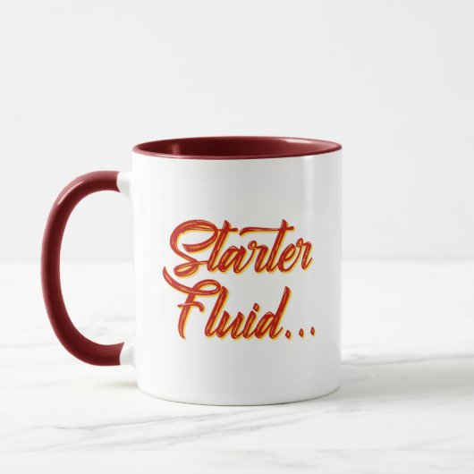 Starter Fluid mug | Drôle café-cadeau Mug (Gauche)