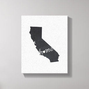 Startkaart voor Californië-Chalkboard Canvas Afdruk