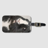 Startled Black and White Bunny Rabbit Bagagelabel (Voorkant (horizontaal))