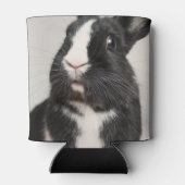 Startled Black and White Bunny Rabbit Blikjeskoeler (Achterkant)