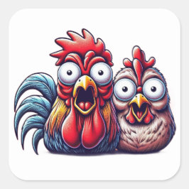 Startled Chicken Pair Sticker Sheet
