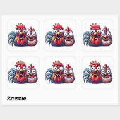 Startled Chicken Pair Sticker Sheet (Vel)