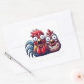 Startled Chicken Pair Sticker Sheet (Envelop)