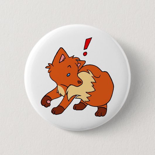 Startled Fox Ronde Button 5,7 Cm (Voorkant)