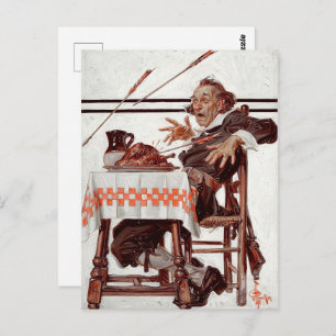 Startled Pilgrim.  kunstThanksgiving Briefkaart