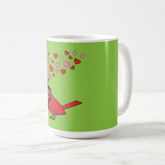 Startpagina van kardinaal vogelliefdesdenken koffiemok (Voorkant rechts)