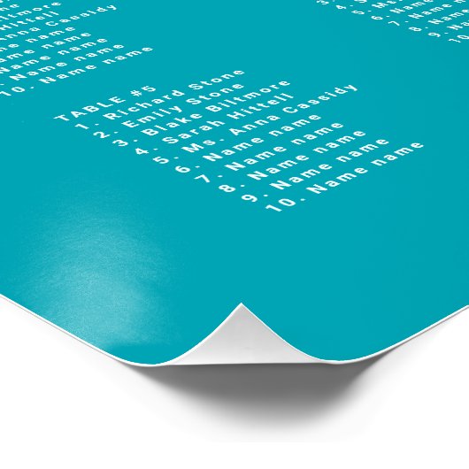 Startvisbride in Groom Large Seating Chart Poster Perfect Poster (Hoek)