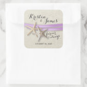 Starvis en Paars lint Vierkante Sticker (Tas)